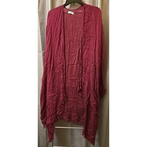 Chicsoul Women's One Size‎ Maroon Boho Wrap Beach Coverup Swim